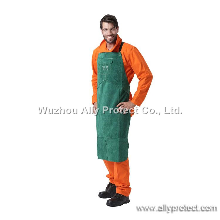 AP-6105 Green Leather Full Bib Apron